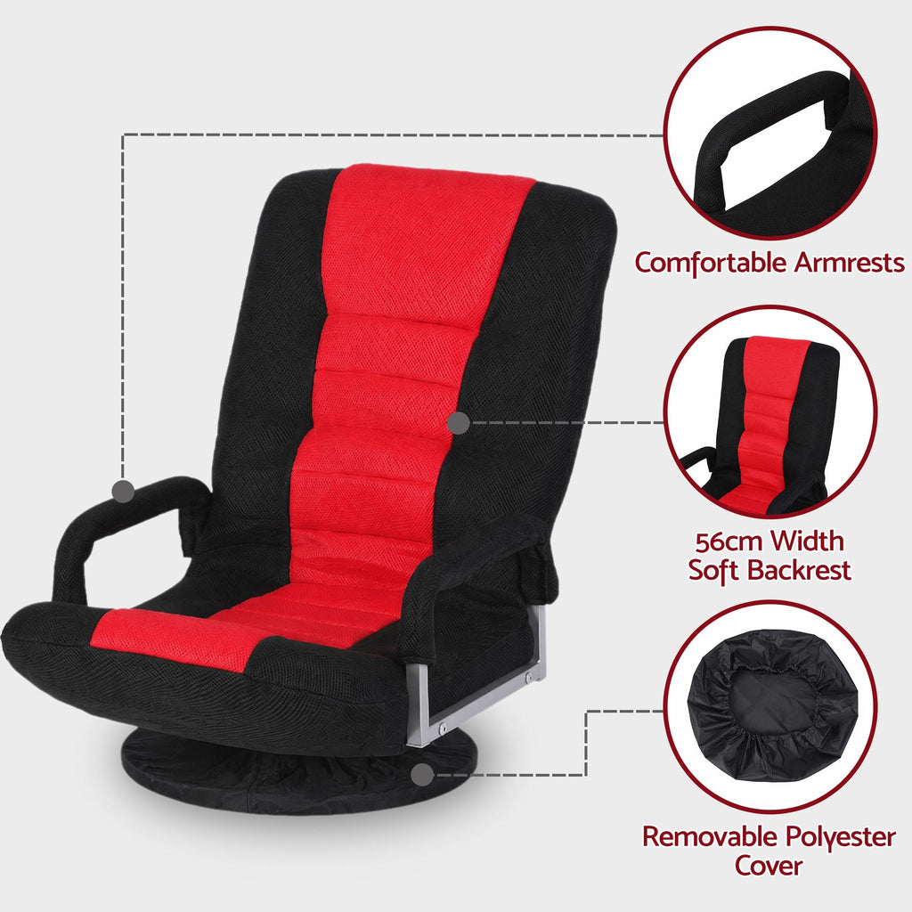 Artiss Floor Gaming Chair | 360° Swivel | 6-Position Recline