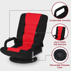 Artiss Floor Gaming Chair | 360° Swivel | 6-Position Recline