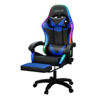 Artiss 6-Point Massage Gaming Chair | 7 LED Colours | Blue