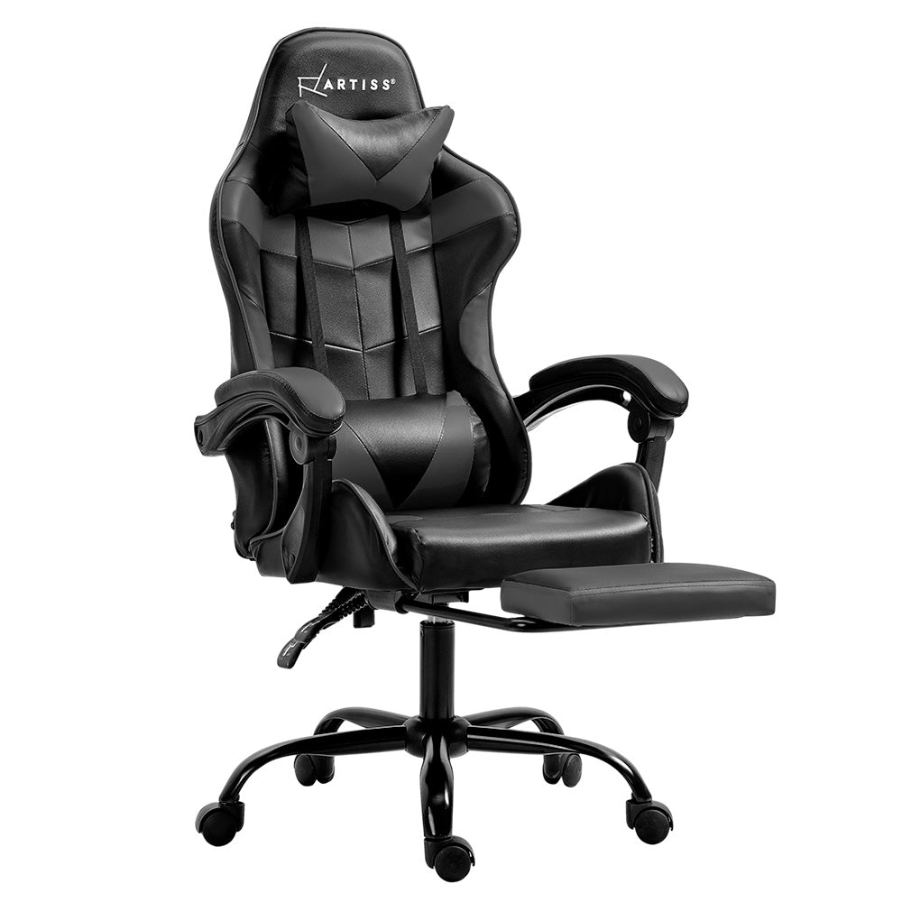 Artiss Executive Gaming Chair | Footrest + Recline | Grey