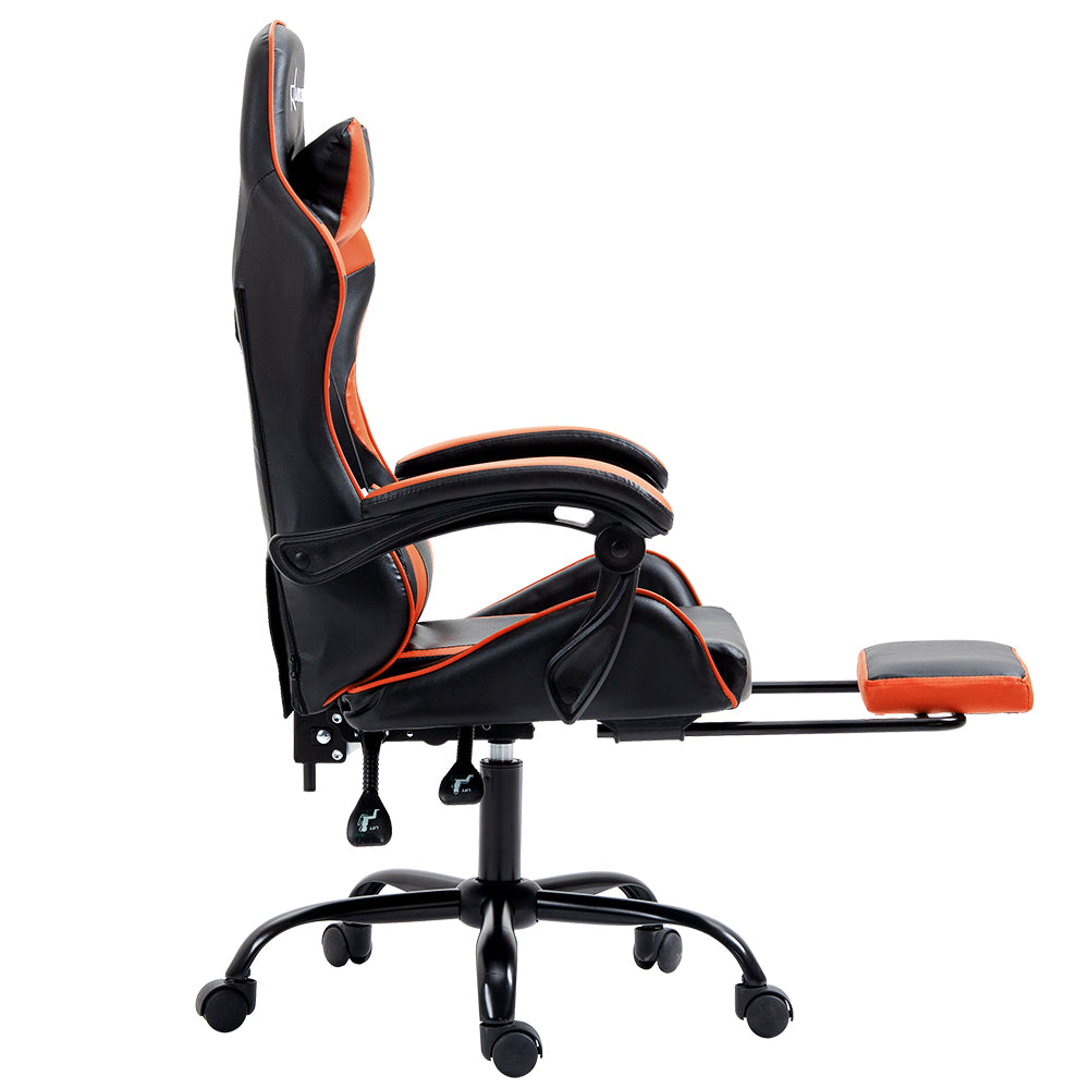 Artiss Executive Gaming Chair | Footrest + Recline | Orange