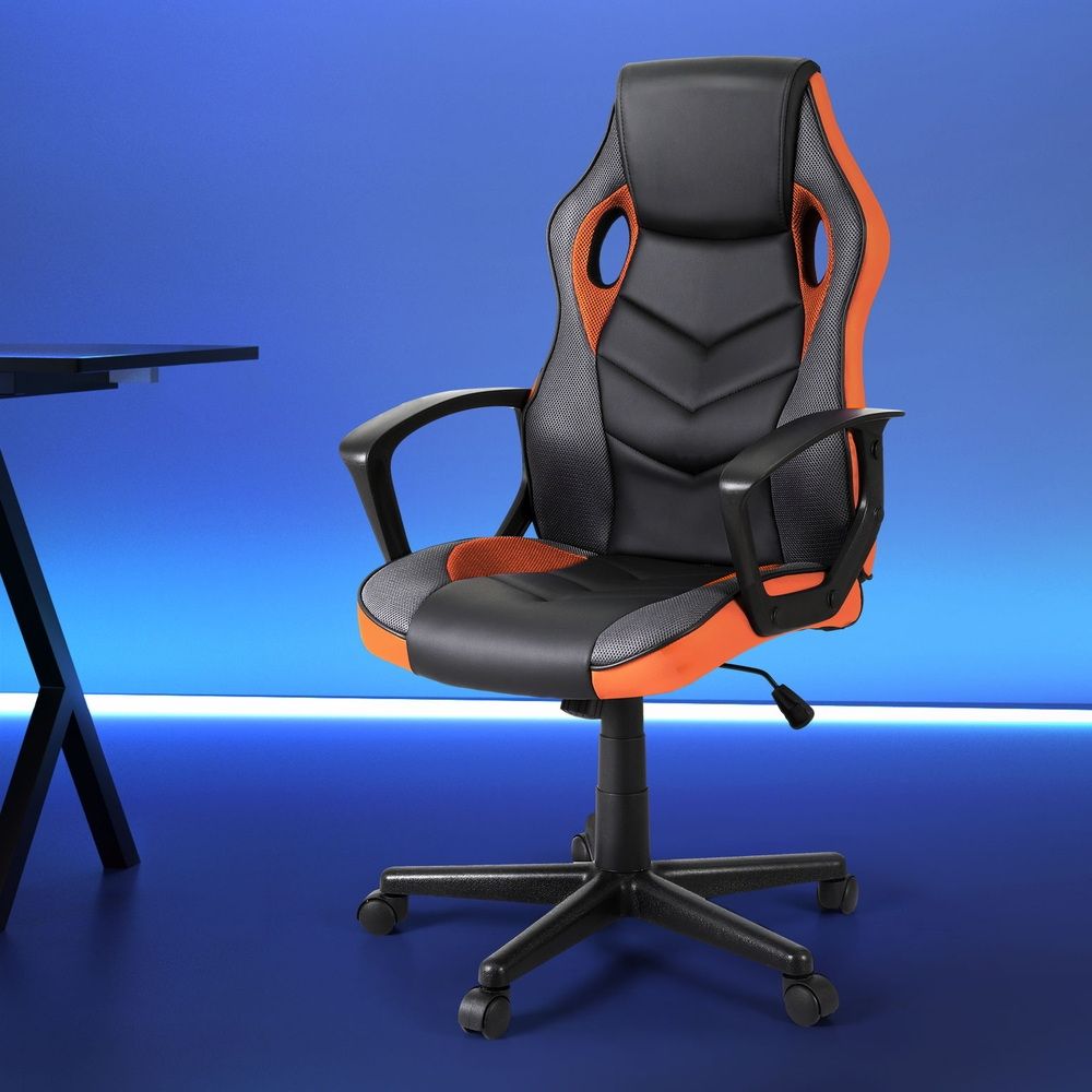 Artiss High-Back Gaming Chair | Orange | Tilt + Height Adjust
