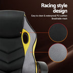 Artiss High-Back Gaming Chair | Yellow | Tilt + Height Adjust