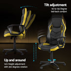 Artiss High-Back Gaming Chair | Yellow | Tilt + Height Adjust