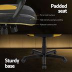 Artiss High-Back Gaming Chair | Yellow | Tilt + Height Adjust