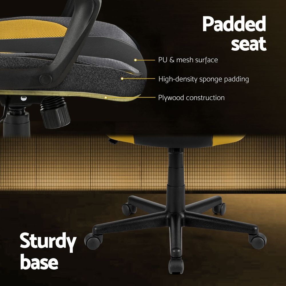 Artiss High-Back Gaming Chair | Yellow | Tilt + Height Adjust