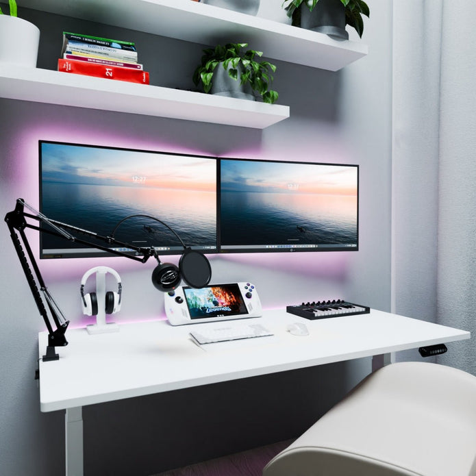 Electric Standing Desk 120cm | Dual Motor | Height Adjustable | White | 5-Year Warranty