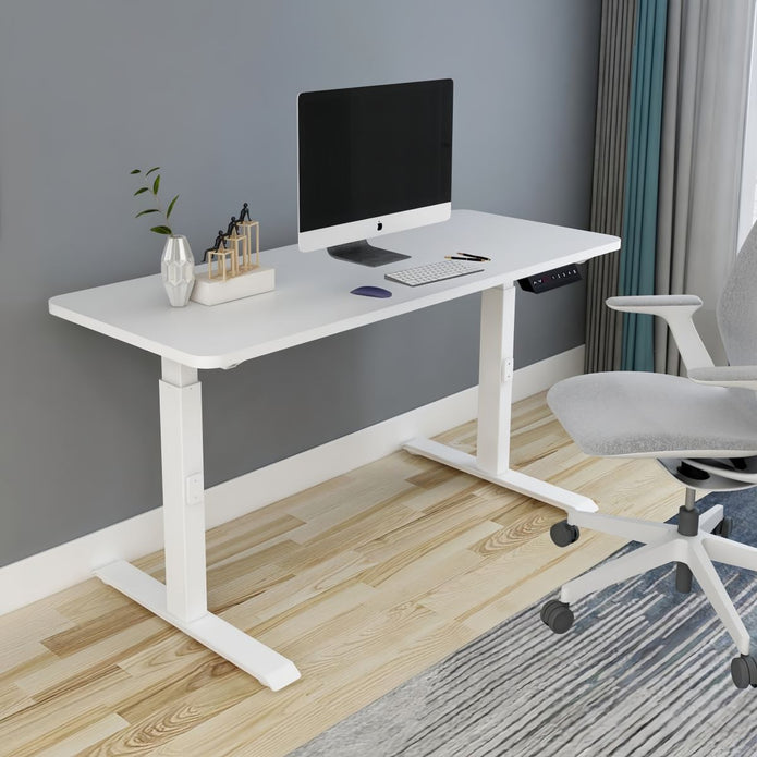 Electric Standing Desk 120cm | Dual Motor | Height Adjustable | White | 5-Year Warranty