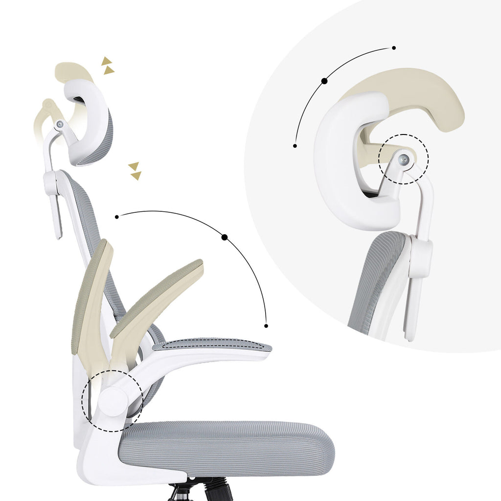 SITIO High-Back Ergonomic Office Chair | Grey/White | 120KG Rated