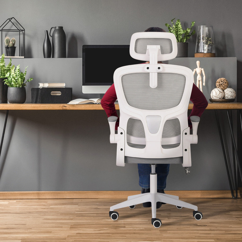 SITIO High-Back Ergonomic Office Chair | Grey/White | 120KG Rated
