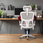 SITIO High-Back Ergonomic Office Chair | Grey/White | 120KG Rated