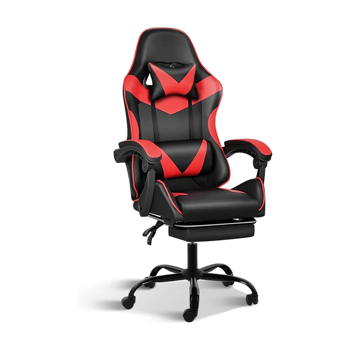 Gaming Chair with Footrest & Lumbar Support | Black & Red