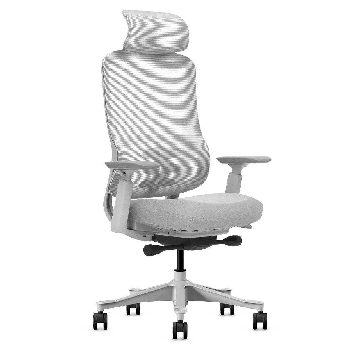 DM8 High-Back Ergonomic Office Chair | White/Grey | 150KG Rated | 10-Year Warranty
