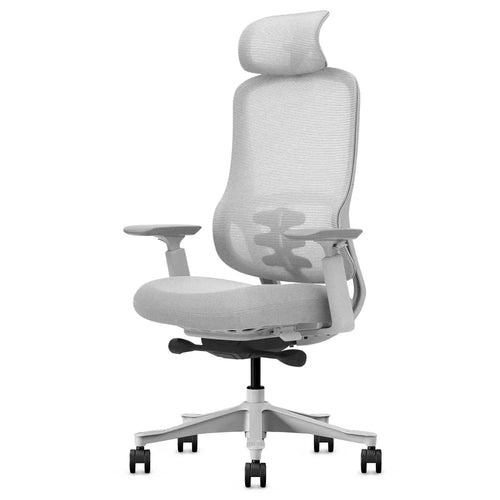 DM8 High-Back Ergonomic Office Chair | White/Grey | 150KG Rated | 10-Year Warranty