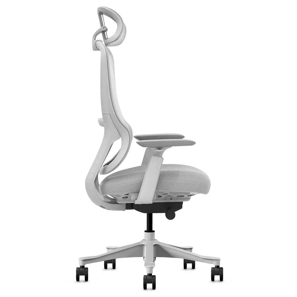 DM8 High-Back Ergonomic Office Chair | White/Grey | 150KG Rated | 10-Year Warranty
