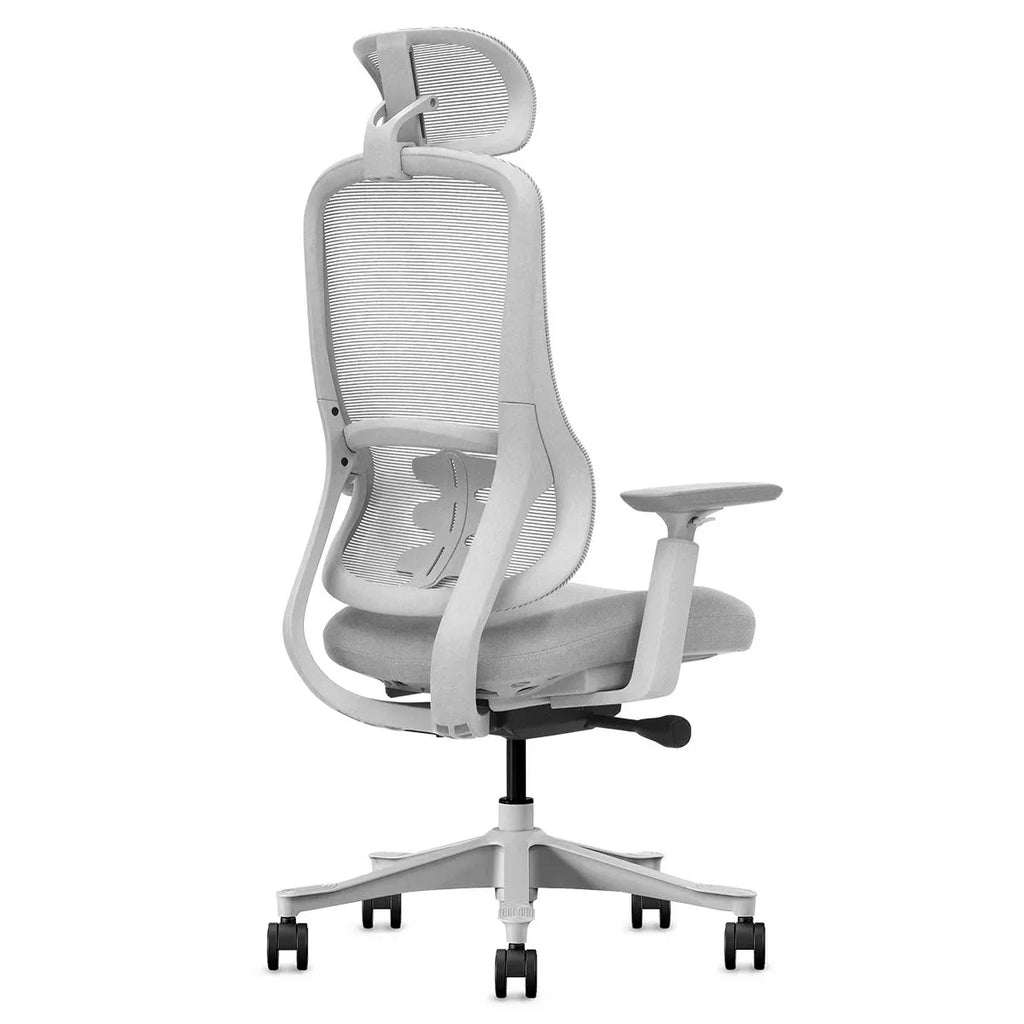DM8 High-Back Ergonomic Office Chair | White/Grey | 150KG Rated | 10-Year Warranty