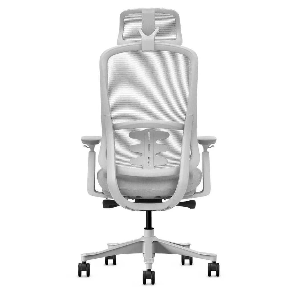DM8 High-Back Ergonomic Office Chair | White/Grey | 150KG Rated | 10-Year Warranty