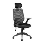 Mesh Office Chair with Headrest | Adjustable Height | Black