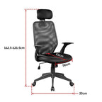 Mesh Office Chair with Headrest | Adjustable Height | Black