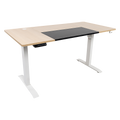 Electric Standing Desk 140cm | Motorised Height Adjustable | 4 Memory Settings | Light Birchwood