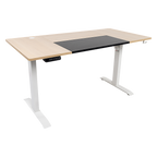 Electric Standing Desk 140cm | Motorised Height Adjustable | 4 Memory Settings | Light Birchwood