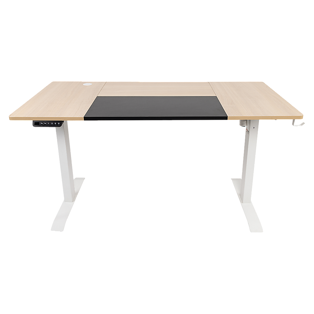Electric Standing Desk 140cm | Motorised Height Adjustable | 4 Memory Settings | Light Birchwood