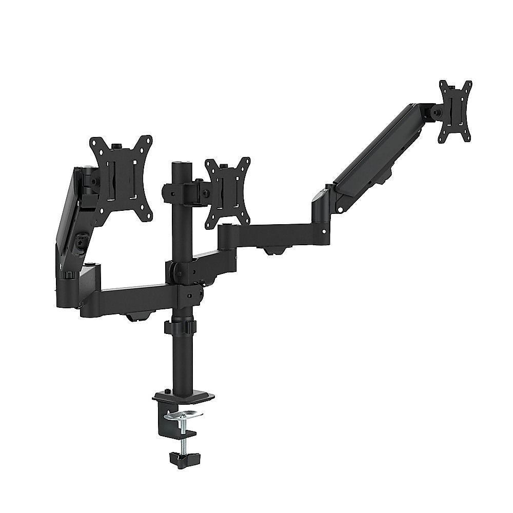 Triple Monitor Arm | 3-Screen Desk Mount | Full Motion | Fits 13–32" | Landscape & Portrait