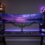 Triple Monitor Arm | 3-Screen Desk Mount | Full Motion | Fits 13–32" | Landscape & Portrait
