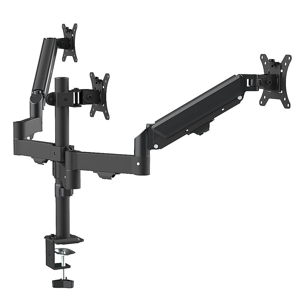 Triple Monitor Arm | 3-Screen Desk Mount | Full Motion | Fits 13–32" | Landscape & Portrait