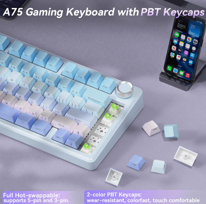 SOLAKAKA A75 Wireless Mechanical Keyboard | 75% | RGB