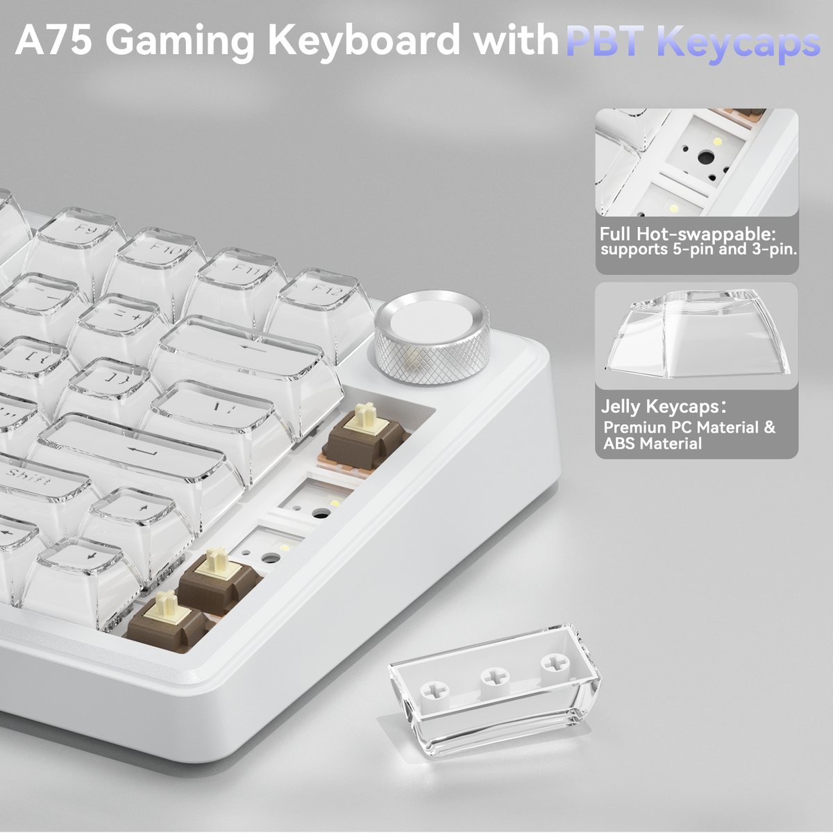 SOLAKAKA A75 Wireless Mechanical Keyboard | 75% | RGB