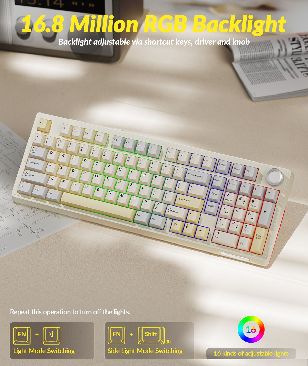 SOLAKAKA Ki99 Pro Mechanical Keyboard | 99 Keys | Knob + Gasket